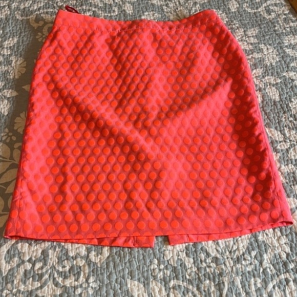J. Crew Dresses & Skirts - J. Crew Vibrant Red~Orange Polka Dot Pencil Skirt
